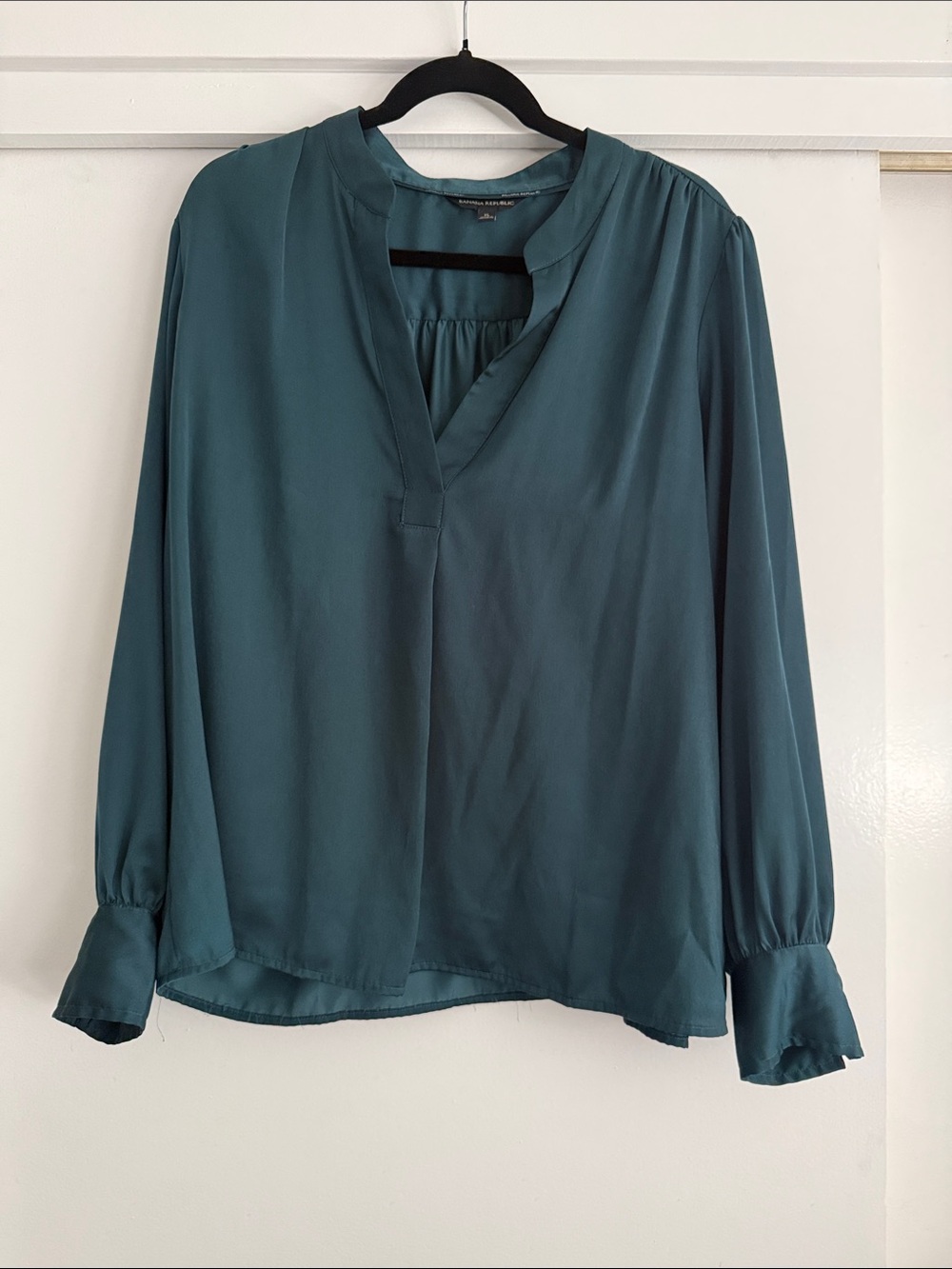 Banana Republish Long-Sleeve Dark Turquoise Blouse - size XL